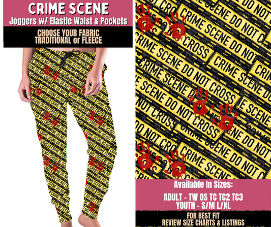 Preorder! Closes 10/1. ETA Dec. Crime Scene Joggers Choose Fleece or Traditional