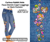 Preorder! Closes 3/19. ETA June. Curious Rabbit Hole Capris Faux Denim w/ Side Leg Designs