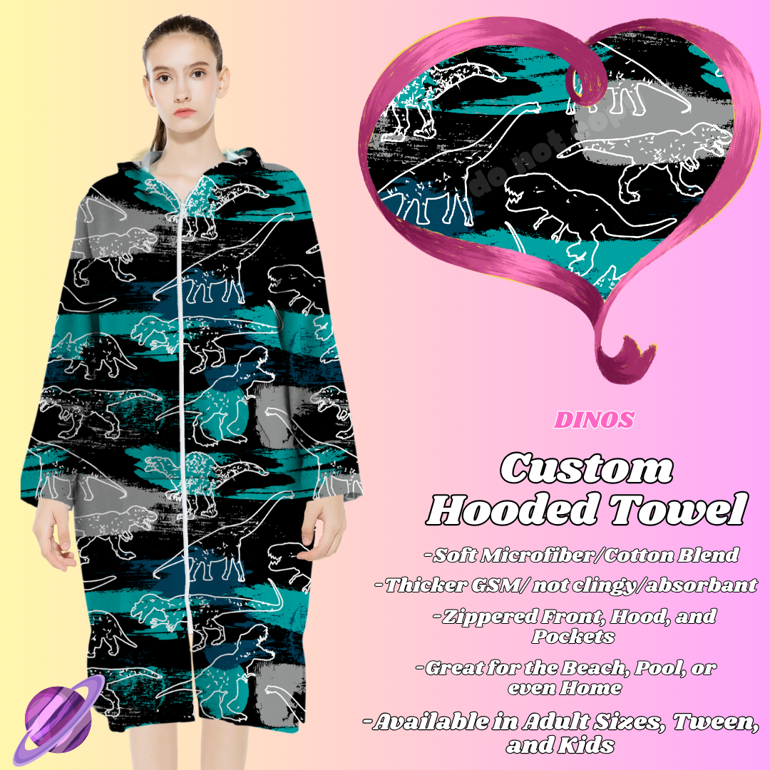 DINOS- HOODED TOWEL- PREORDER CLOSING 4/27