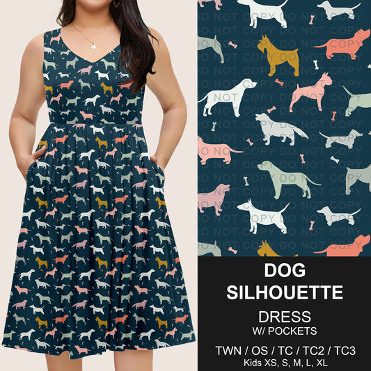 B275 - Preorder Dog Silhouette Sleeveless Pocket Dress (Closes 2/25. ETA: early May)