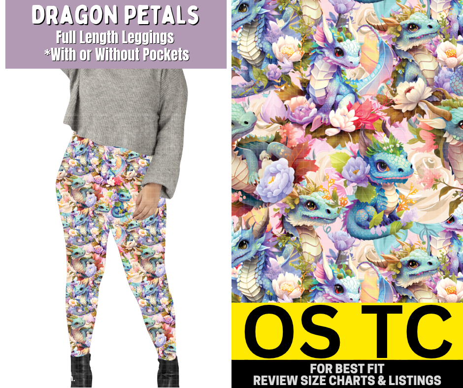 Dragon Petals Full Length Leggings w/ Pockets