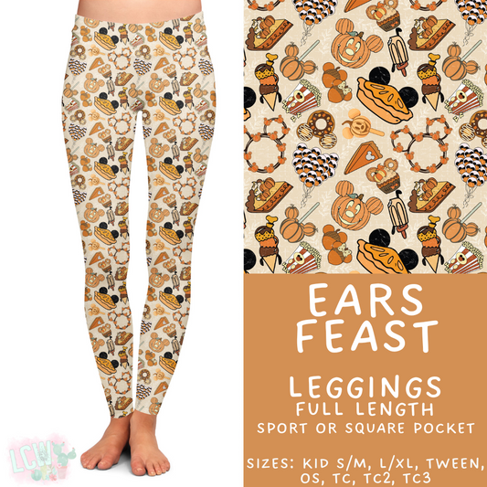 Ready to Ship - Ears Feast Full Length Leggings - Sport Pocket TC & Square Pocket OS