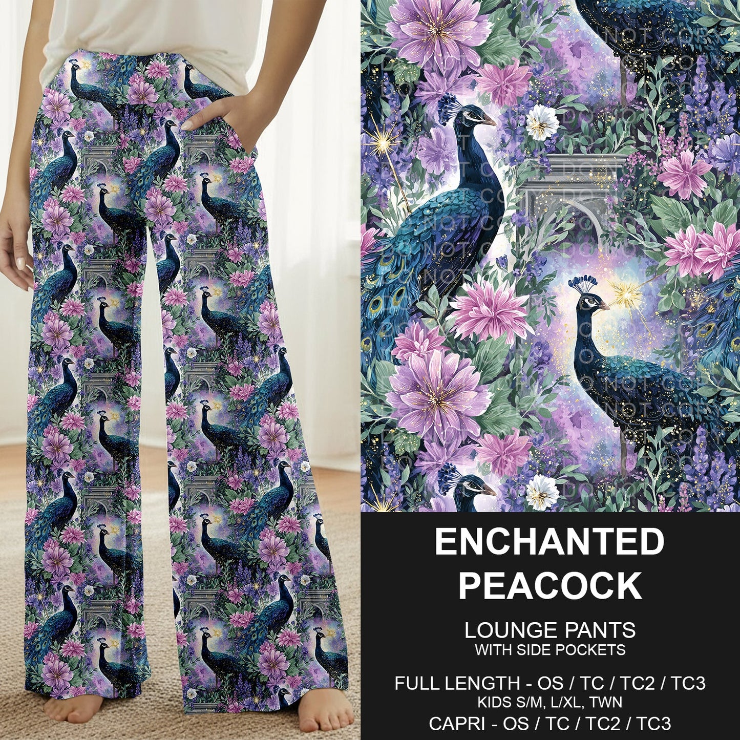 B274 - Preorder Enchanted Peacock Lounge Pants (Closes 2/22. ETA: late April)