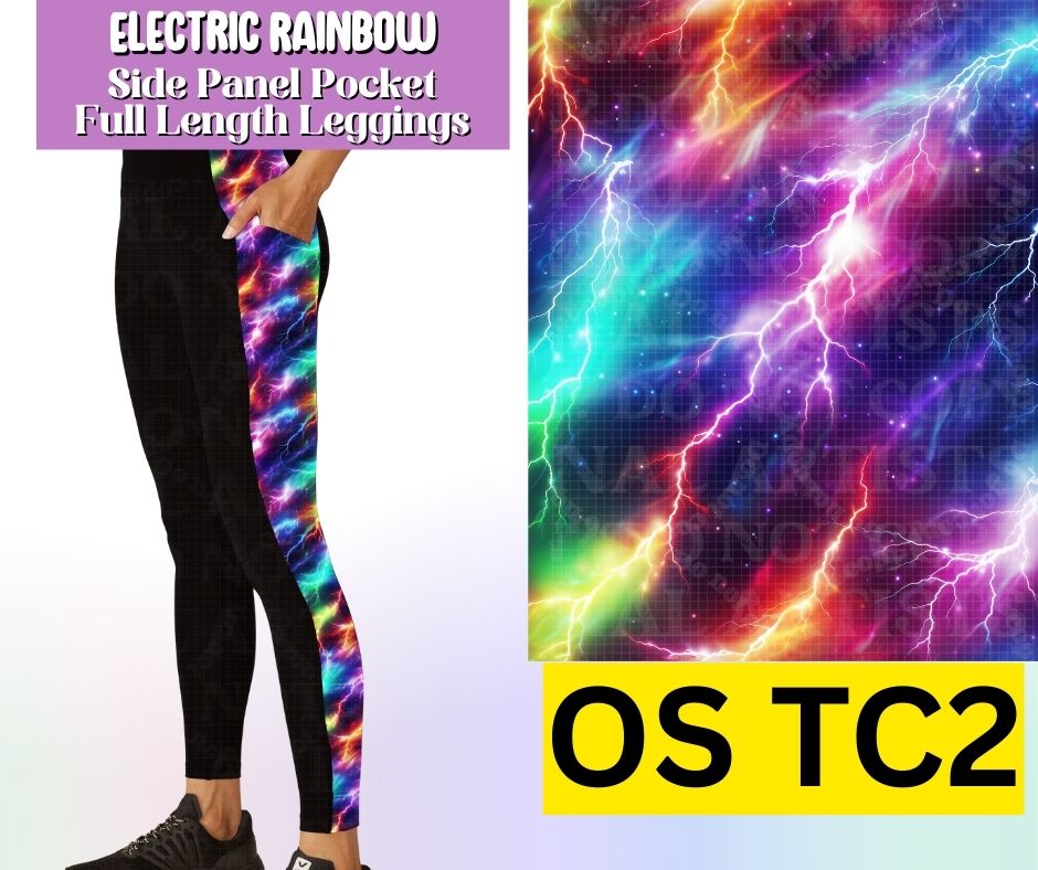 Electric Rainbow Side Panel Pocket Full Length Leggings
