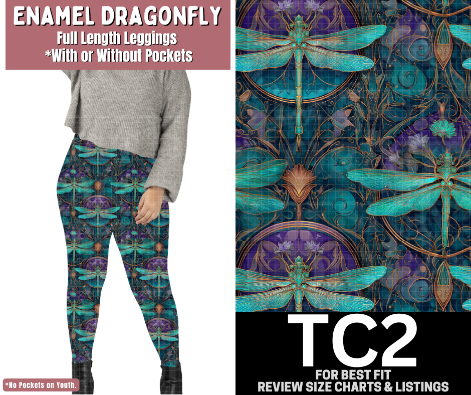 Enamel Dragonfly Full Length Leggings w/ Pockets