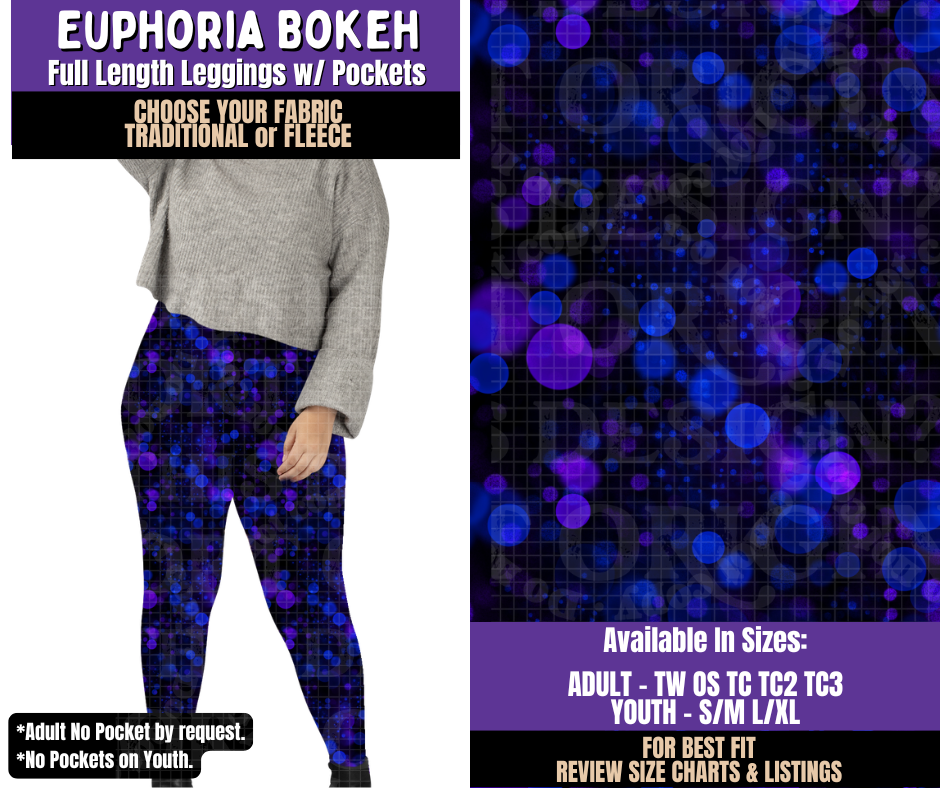 Preorder! Closes 8/5. ETA Nov. Euphoria Bokeh Leggings Choose Fleece or Traditional