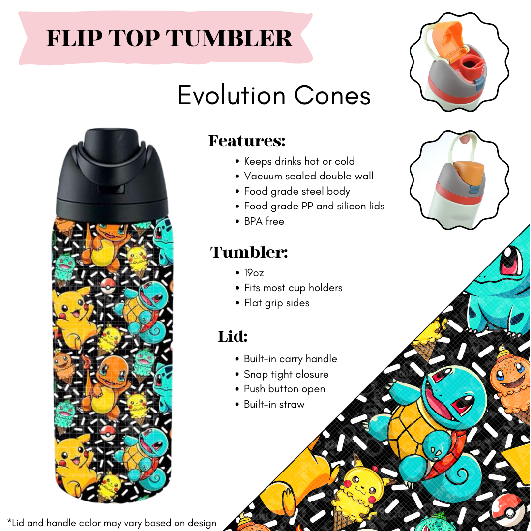 Preorder! Closes 3/20. ETA June. Evolution Cones Flip Top Tumbler