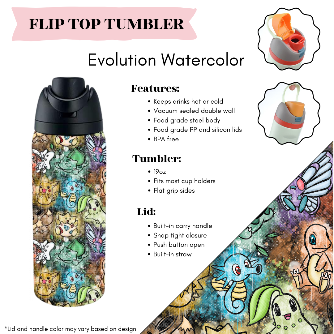 Preorder! Closes 3/20. ETA June. Evolution Watercolor Flip Top Tumbler