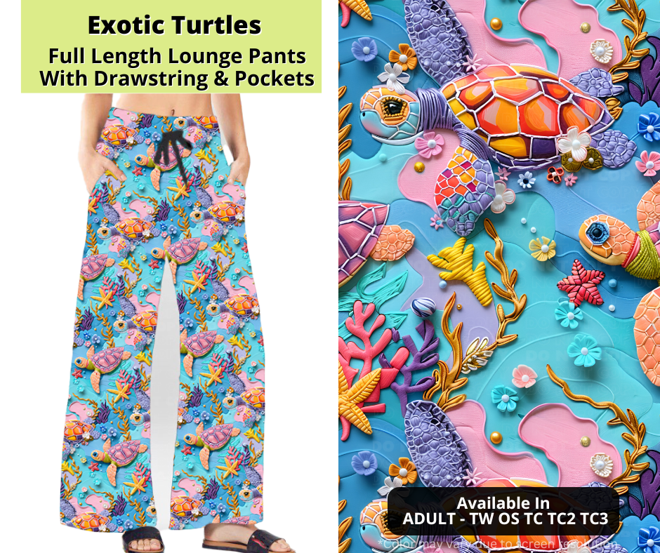 Preorder! Closes 3/24. ETA June. Exotic Turtles Full Length Lounge Pants