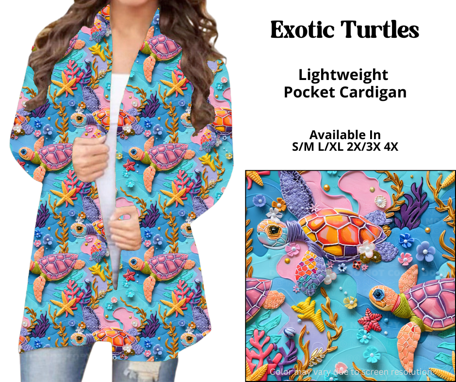 Preorder! Closes 3/26. ETA June. Exotic Turtles Pocket Cardigan