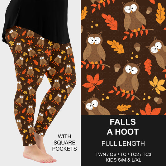 B250 - Preorder Falls a Hoot Leggings w/ Pockets (Closes 9/07. ETA early Nov.)