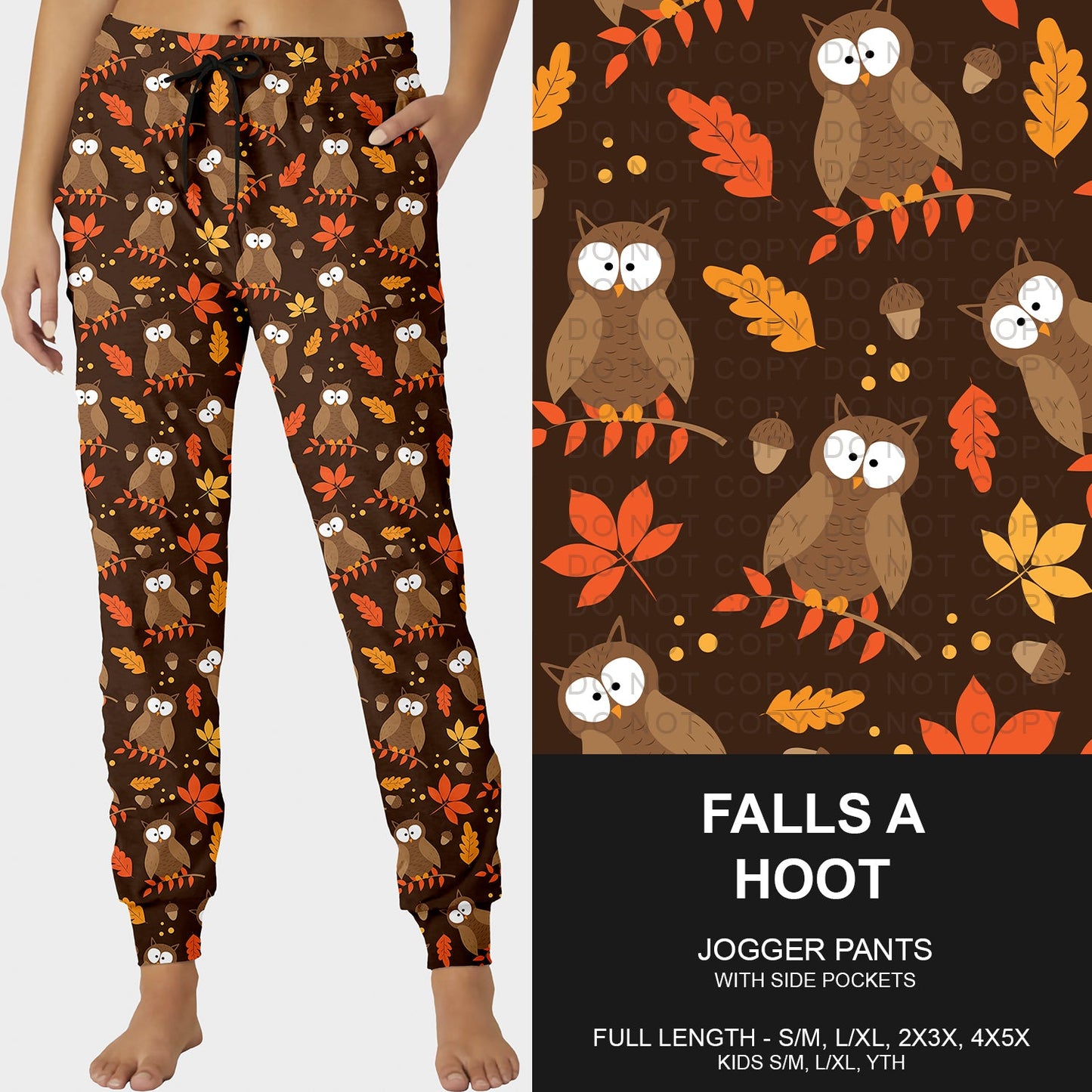 B250 - Preorder Falls a Hoot Joggers (Closes 9/07. ETA early Nov.)