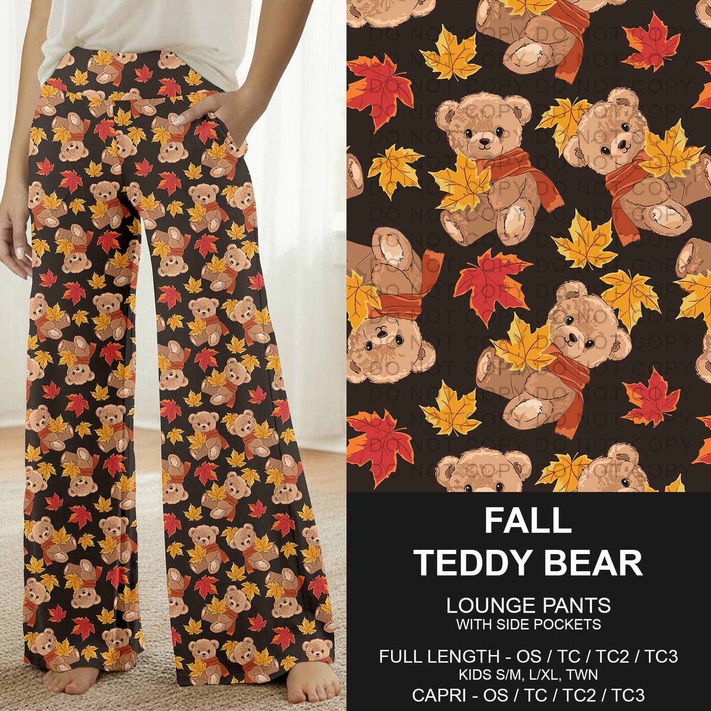B299 - Preorder Fall Teddy Bear Lounge Pants (Closes 7/12. ETA: mid Sept.)