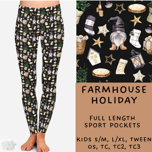 Ready To Ship - Farmhouse Holiday Leggings - Kids LXL