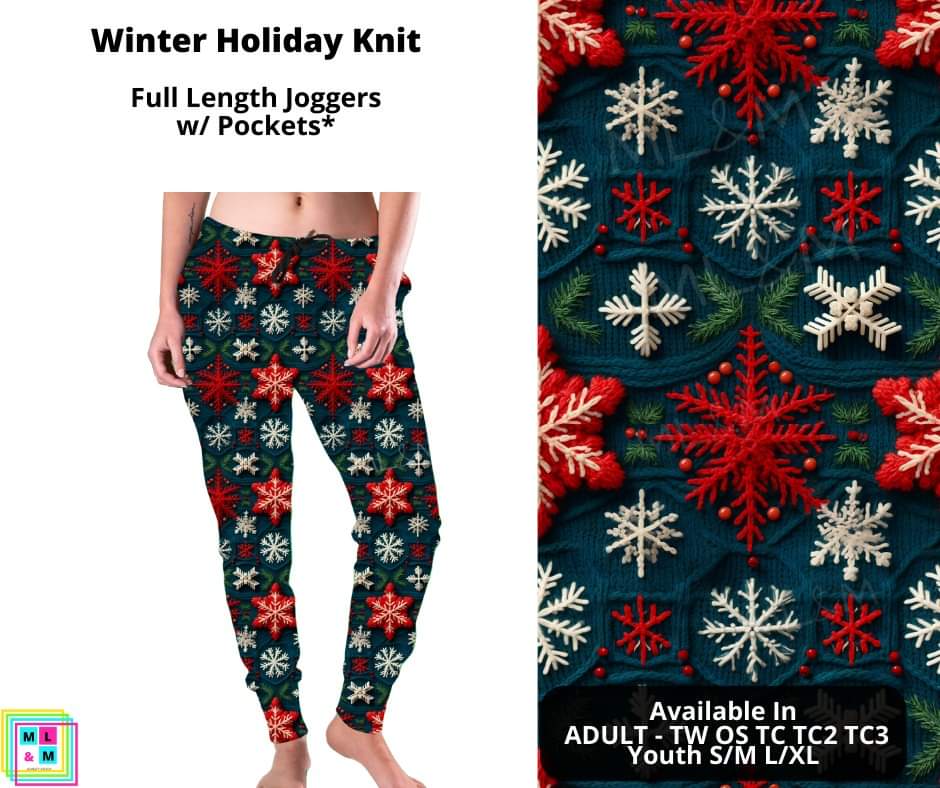 Preorder! Closes 10/13. ETA Dec. Winter Holiday Knit Joggers