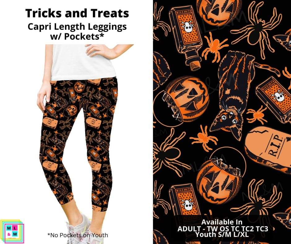 Tricks and Treats Capri Length Leggings w/ Pockets