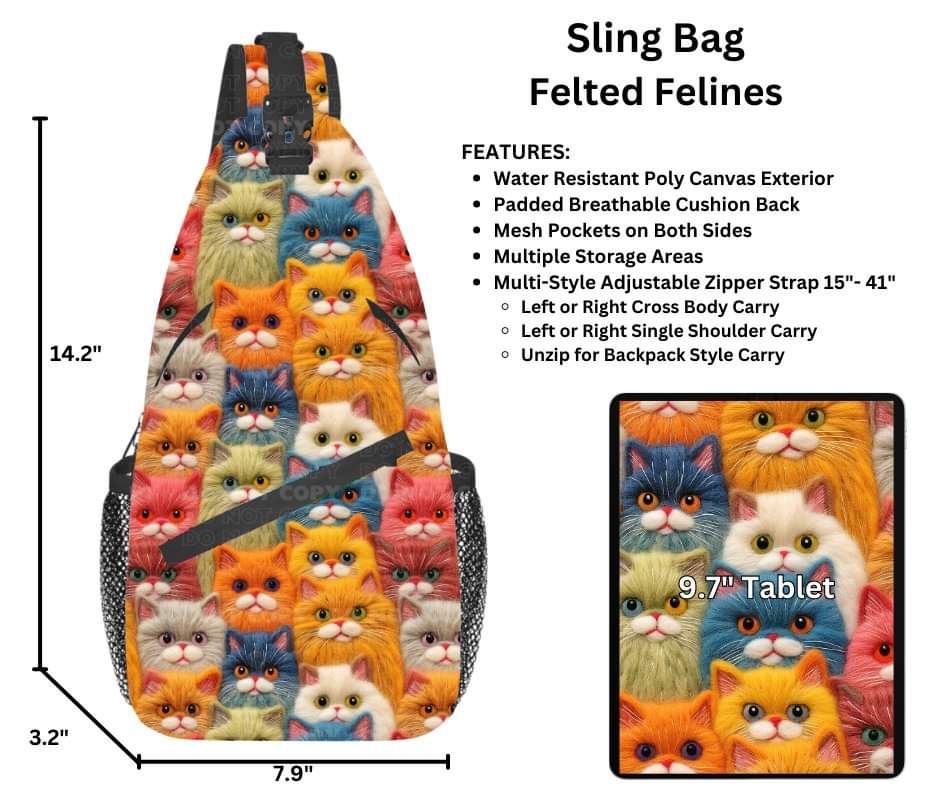 Felted Felines Sling Bag