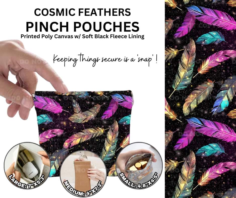 Cosmic Feathers Pinch Pouches