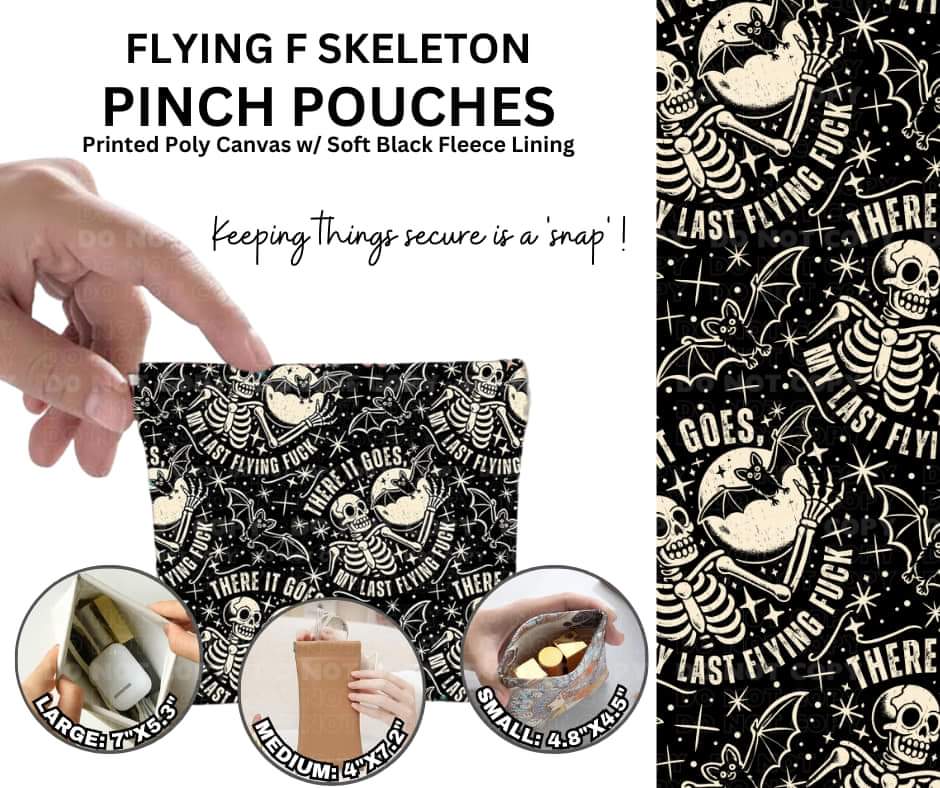 Flying F Skeleton Pinch Pouches