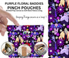 Purple Floral Baddies Pinch Pouches