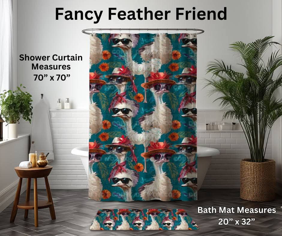 Fancy Feather Friend Custom Bath Mat