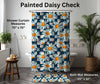 Painted Daisy Check Custom Bath Mat