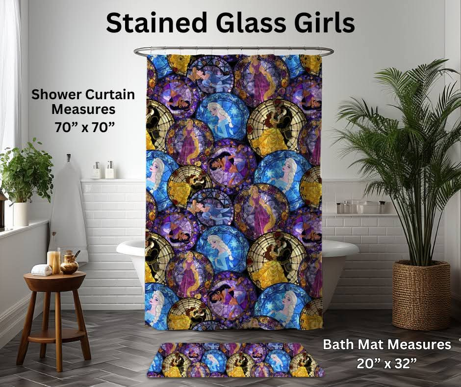 Stained Glass Girls Custom Bath Mat