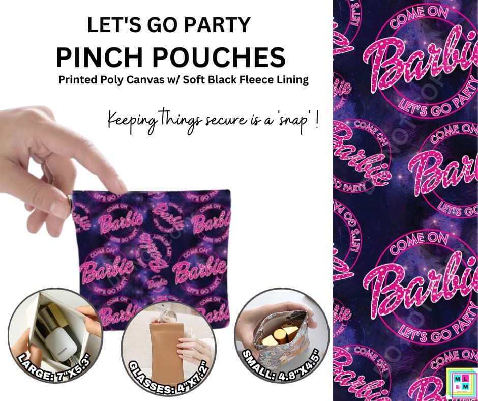 Preorder! Closes 8/23. ETA Oct. Lets Go Party Pinch Pouches in 3 Sizes