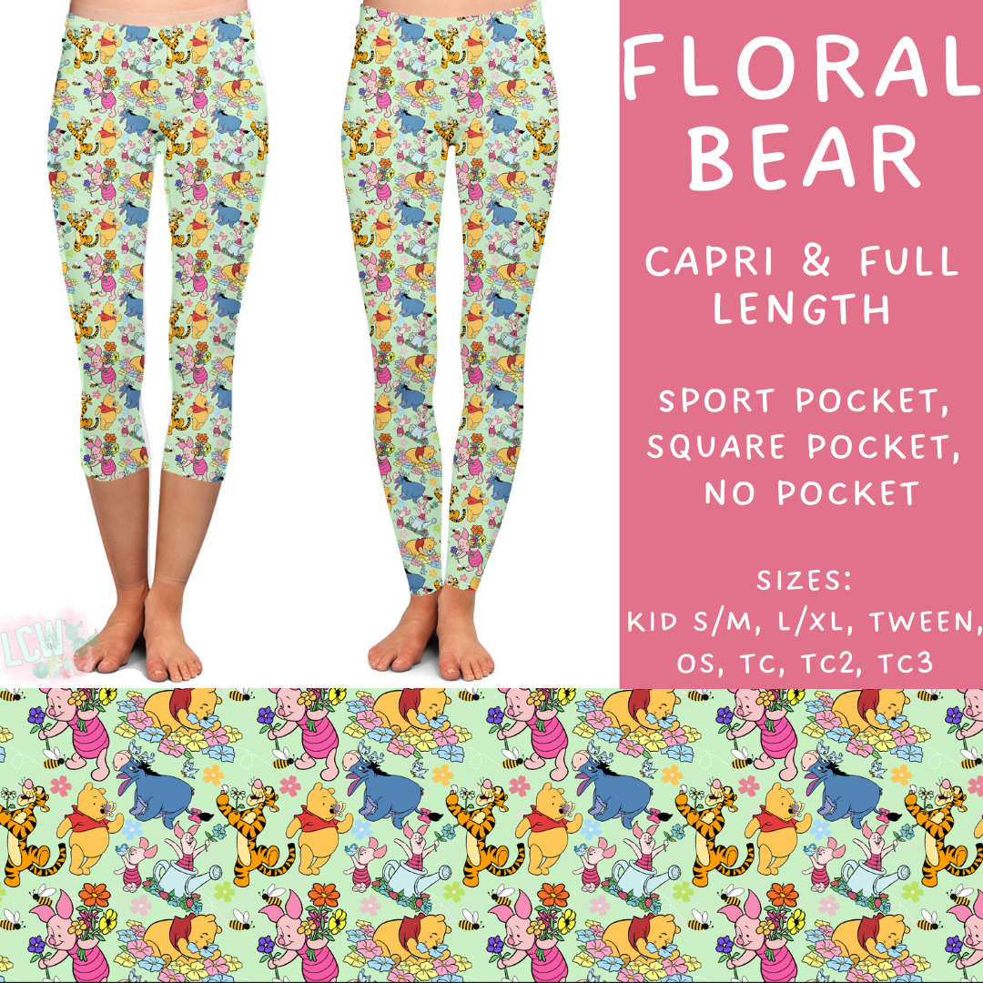 Ready to Ship - Floral Bear Full Leggings