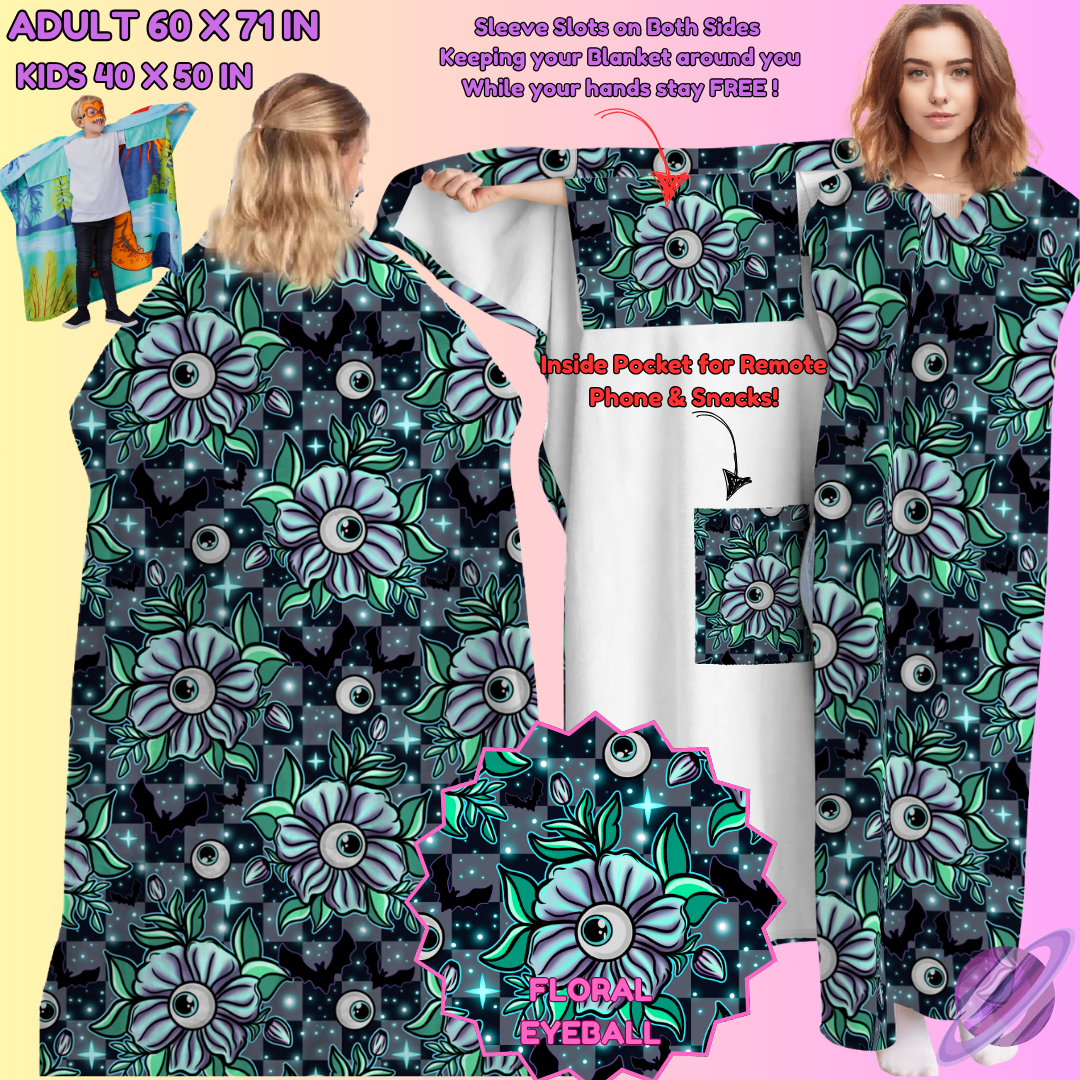 WEARABLE THROW RUN-FLORAL EYEBALL-PREORDER CLOSING 8/31