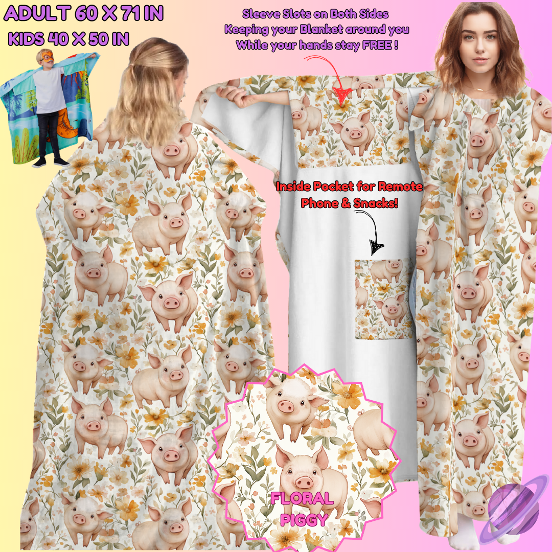 WEARABLE THROW RUN-FLORAL PIGGY-PREORDER CLOSING 8/31
