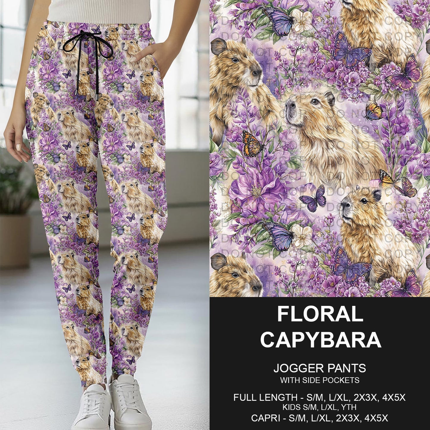 B274 - Preorder Floral Capybara Joggers (Closes 2/22. ETA: late April)