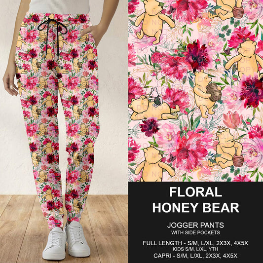B282 - Preorder Floral Honey Bear Joggers (Closes 3/29. ETA: early June)