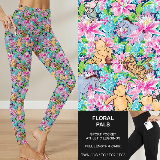 B282 - Preorder Floral Pals Sport Pocket Leggings (Closes 3/29. ETA: early June)