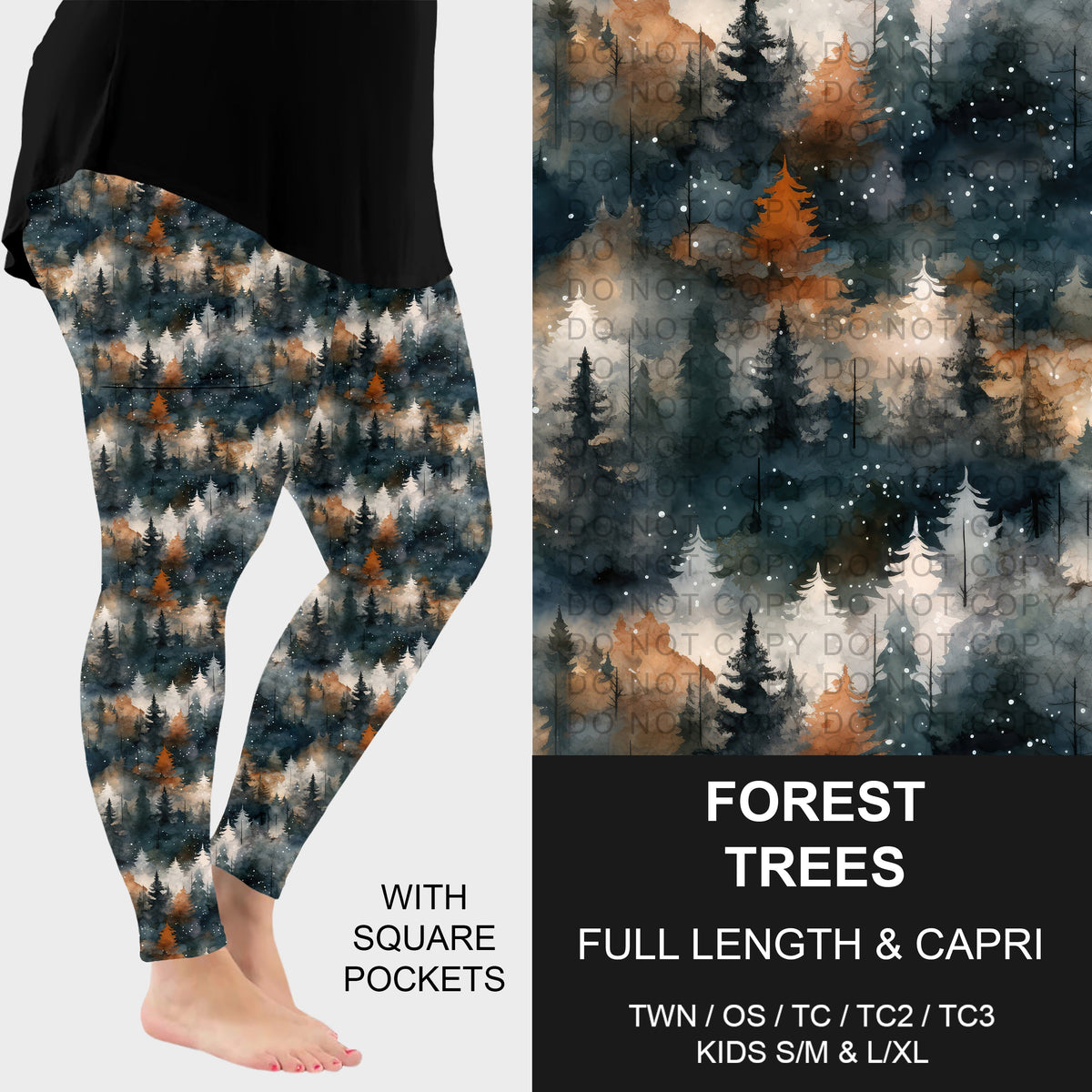 B314 - Preorder Forest Trees Leggings w/ Pockets (Closes 9/27. ETA: late Nov.)