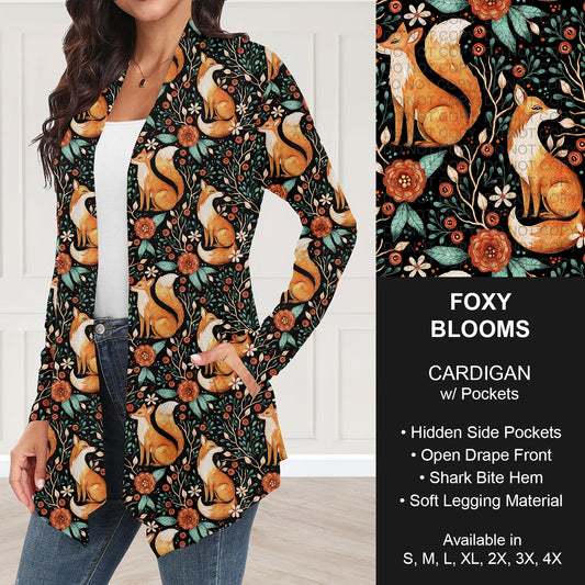 B250 - Preorder Foxy Blooms Cardigan w/ Pockets (Closes 9/07. ETA: early Nov.)