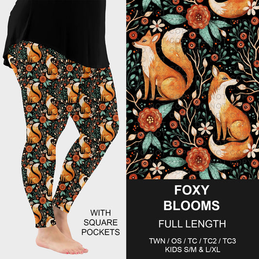 B250 - Preorder Foxy Blooms Leggings w/ Pockets (Closes 9/07. ETA early Nov.)