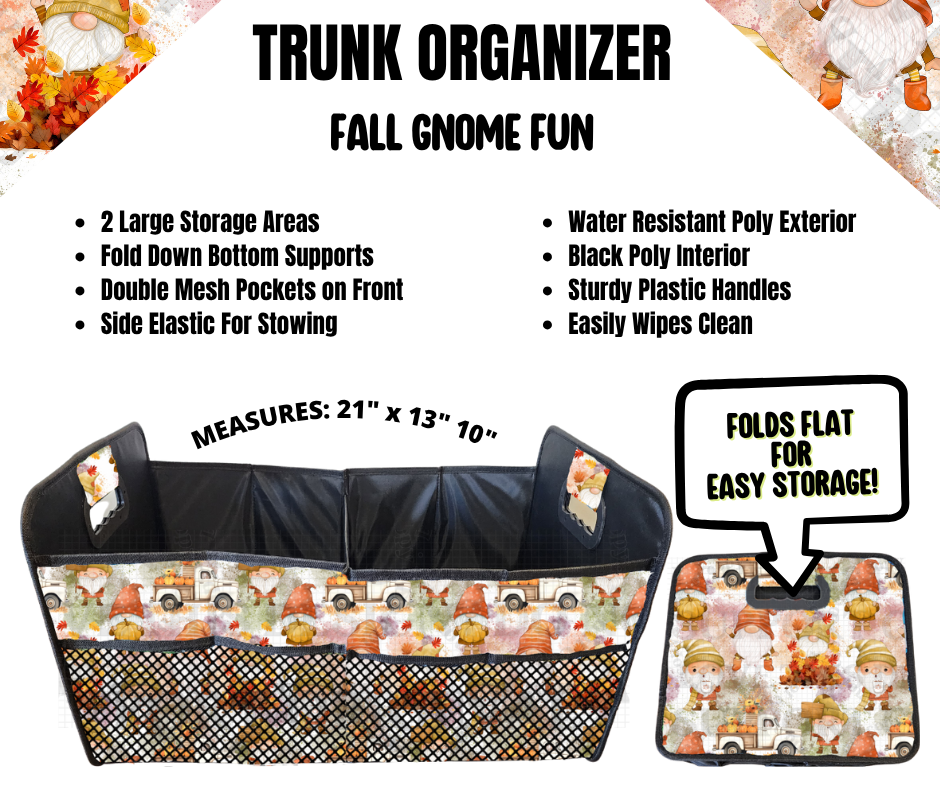 Fall Gnome Fun Trunk Organizer