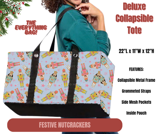Preorder! Closes 9/1. ETA Dec. Festive Nutcrackers Collapsible Tote