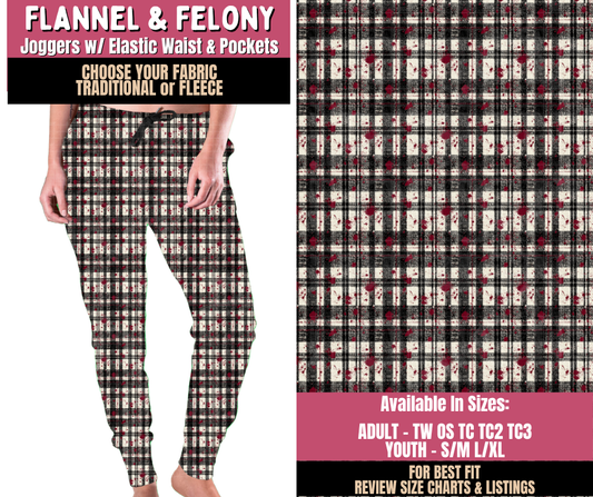 Preorder! Closes 10/1. ETA Dec. Flannel & Felony Joggers Choose Fleece or Traditional