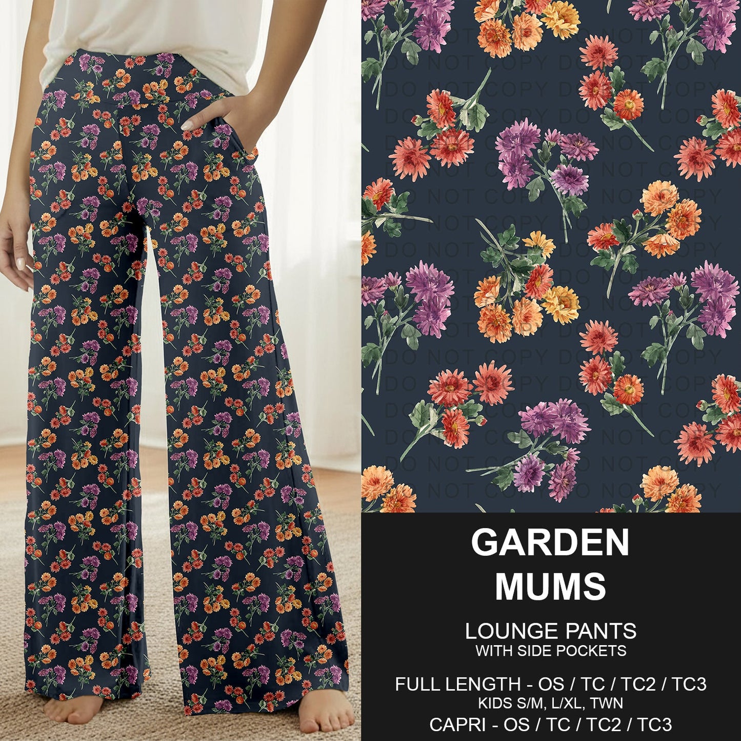 B308 - Preorder Garden Mums Lounge Pants (Closes 8/16. ETA: late Oct.)