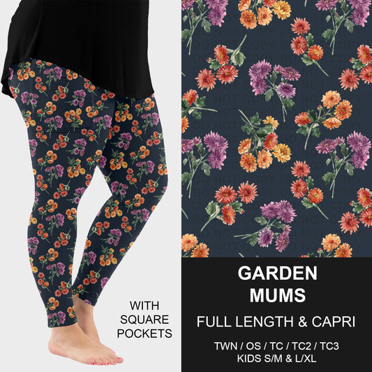 B308 - Preorder Garden Mums Leggings w/ Pockets (Closes 8/16. ETA: late Oct.)