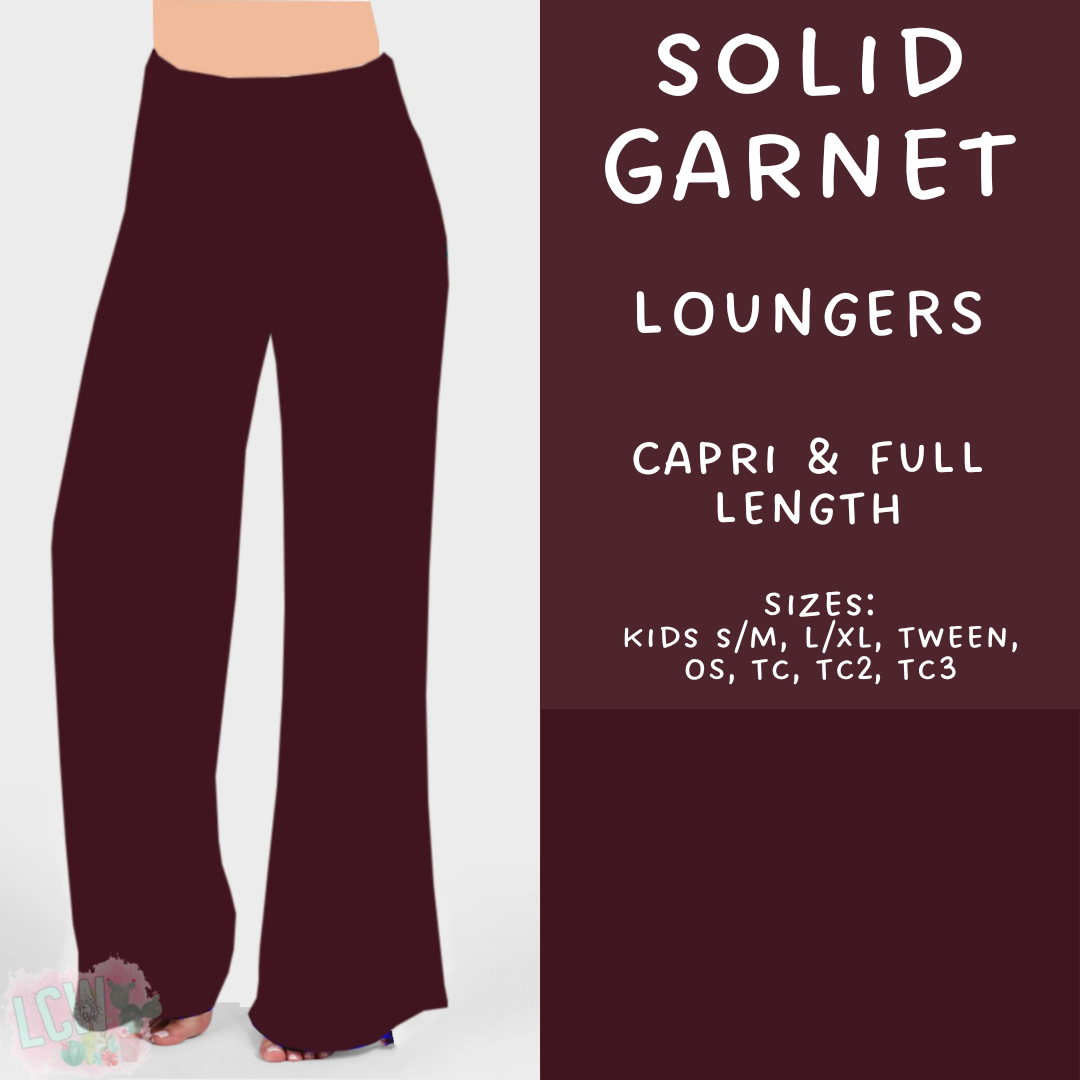 Ready To Ship - Solid Garnet Full Length Loungers