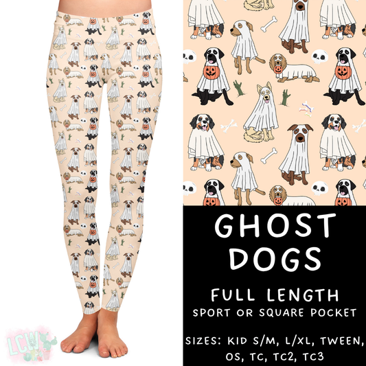 Ready To Ship - Ghost Dogs Full Length Leggings - Square Pocket OS, TC & TC2 - Sport Pocket TC2