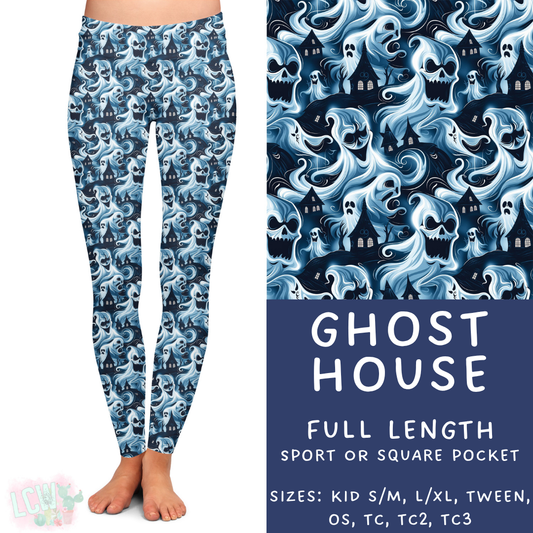 Ready To Ship - Ghost House Full Length Leggings - Square Pocket OS