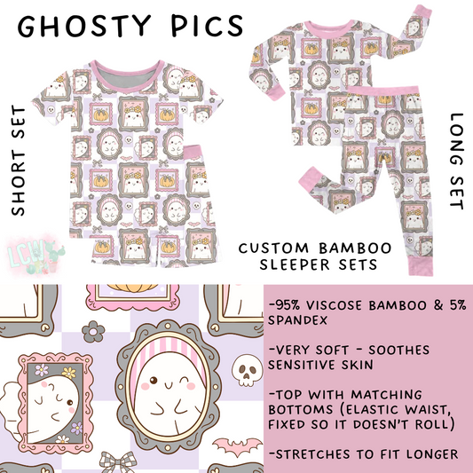 Ready to Ship - Ghosty Pics Bamboo Short Sleeper Set - 2T & 3T