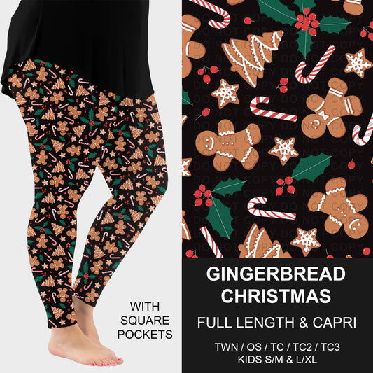B303 - Preorder Gingerbread Christmas Leggings w/ Pockets (Closes 7/26. ETA: early Oct.)