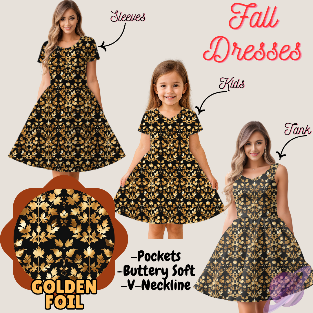 GOLDEN FOIL- FALL DRESS PREORDER- CLOSING 9/12