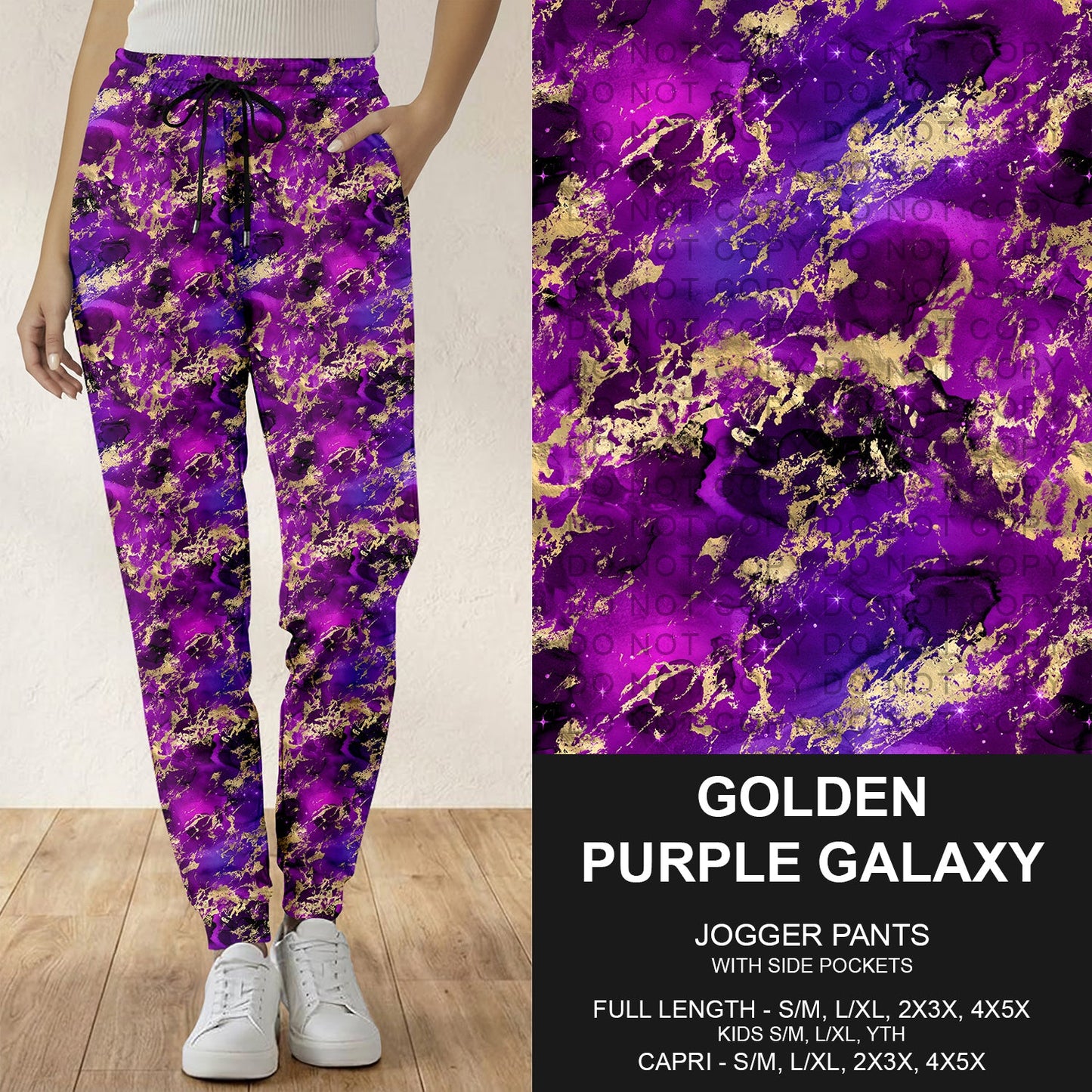 B292 - Preorder Golden Purple Galaxy Joggers (Closes 5/24. ETA: late July)