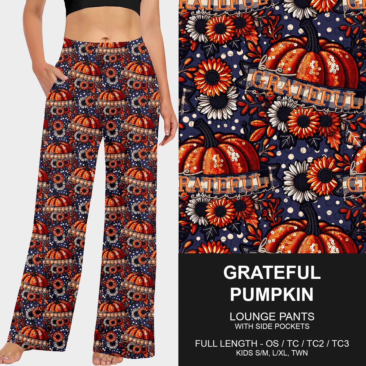 B250 - Preorder Grateful Pumpkin Lounge Pants (Closes 9/07. ETA early Nov.)